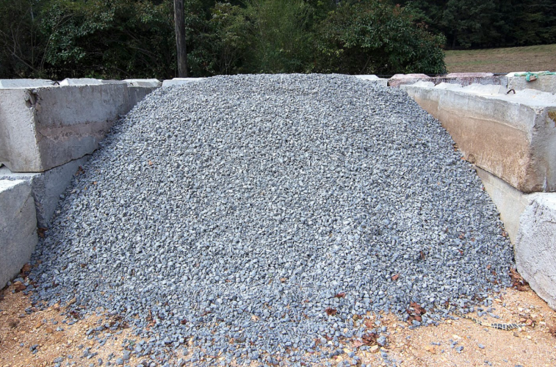 large pile of grey gravel